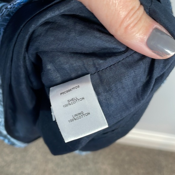 Parker Jenna Puff Sleeve cotton tiered tie waist mini dress dark floral large - Picture 9 of 9